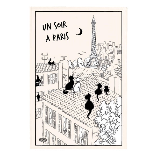 Torchon Dubout Un Soir ecru <span itemprop=