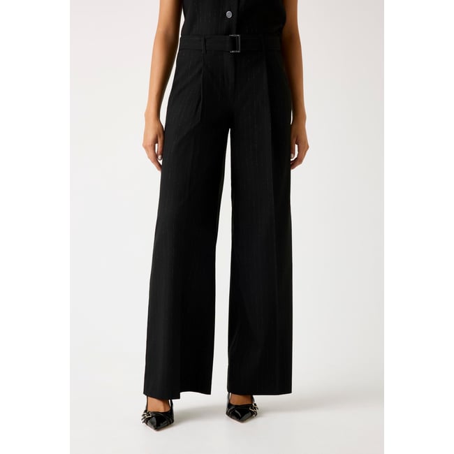 Pantalon Palazzo Fines Rayures noir <span itemprop=