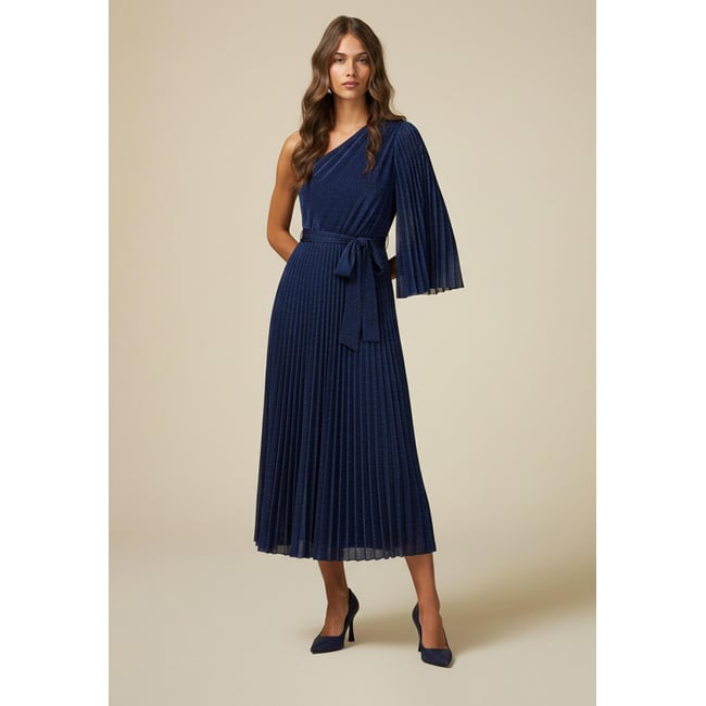 Robe asymétrique bleu <span itemprop=
