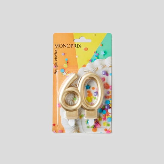 Bougie chiffre n°60 - MONOPRIX MAISON