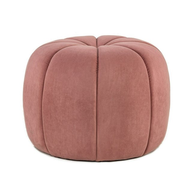 Pouf velours et rayures, FJORD Couleur rose poudre <span itemprop=