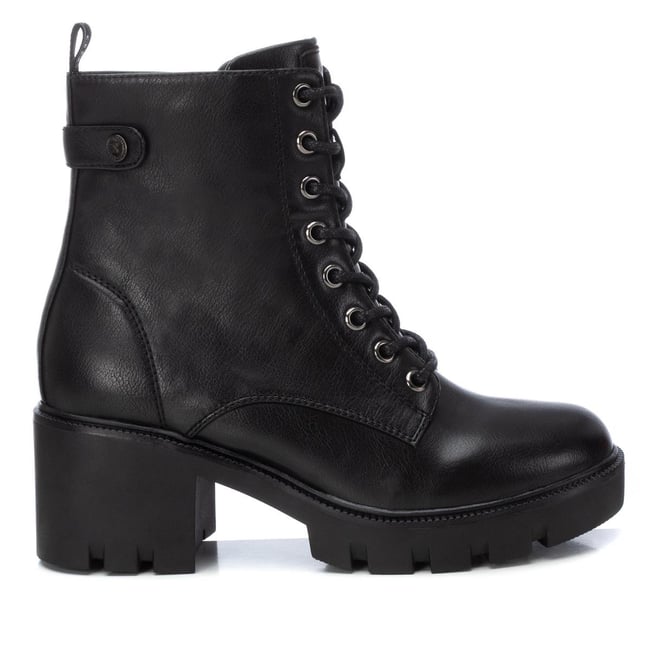 Bottine Militaire Talon Décontractée Fermeture éclair noir <span itemprop=
