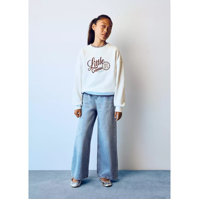 Jean wideleg taille élastique bleu moyen <span itemprop=