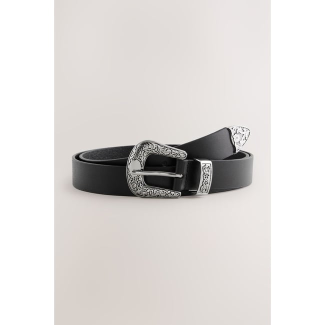 Ceinture style western noir <span itemprop=