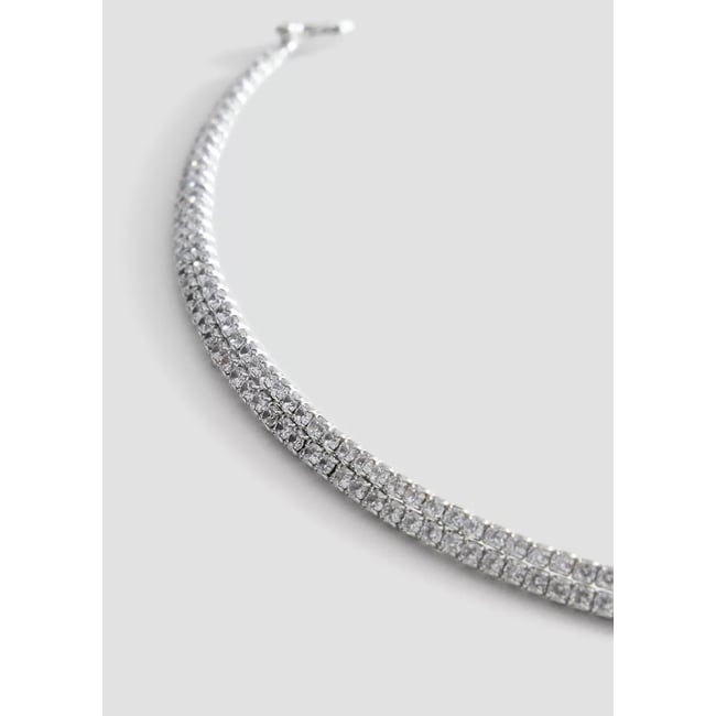 Collier avec détails brillants argent <span itemprop=