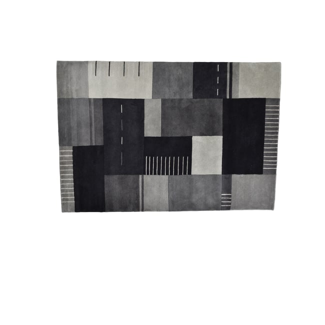 Tapis en laine vierge noué à la main Couleur gris <span itemprop=