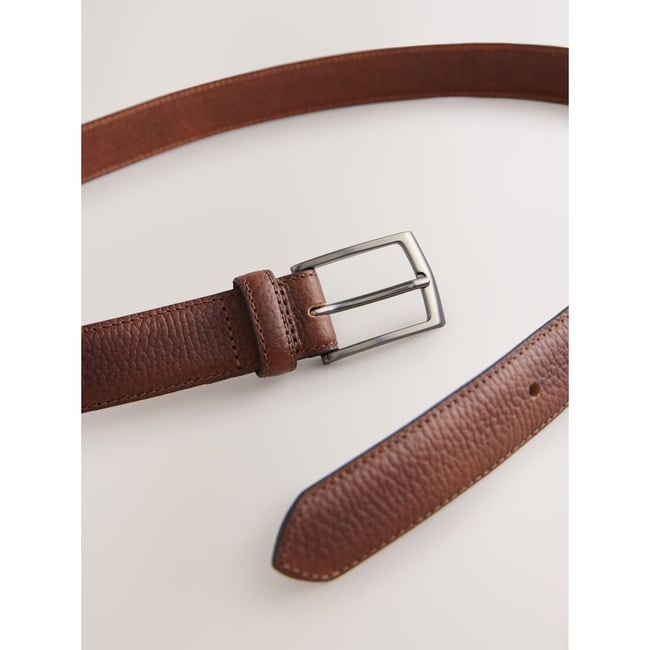 Ceinture habillée en cuir à boucle arrondie - NEXT