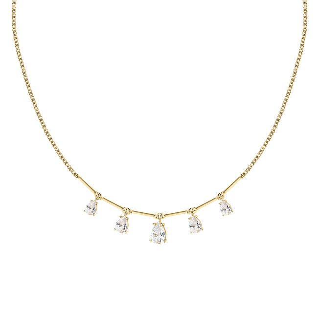 Collier en acier, cristaux, TESORI or jaune, blanc <span itemprop=