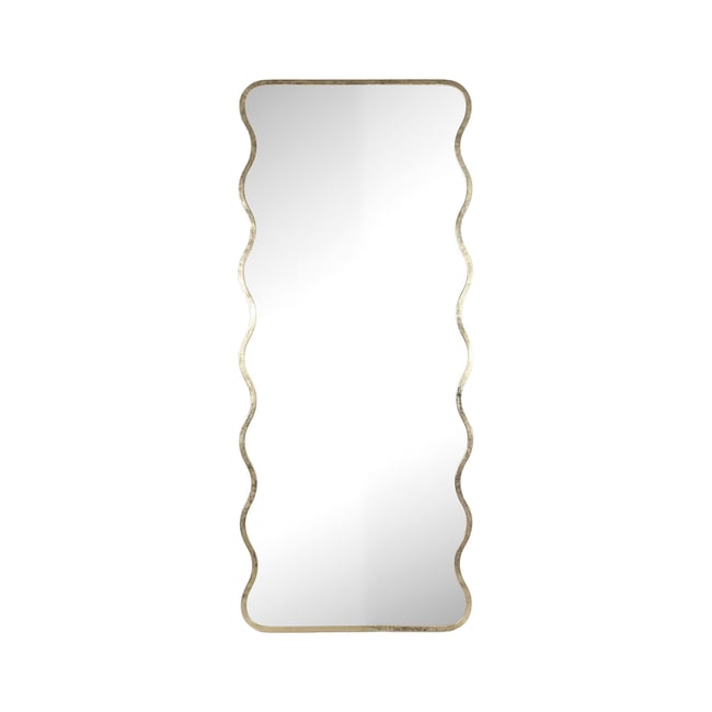 Miroir vagues fin métal 60x142cm Couleur or <span itemprop=