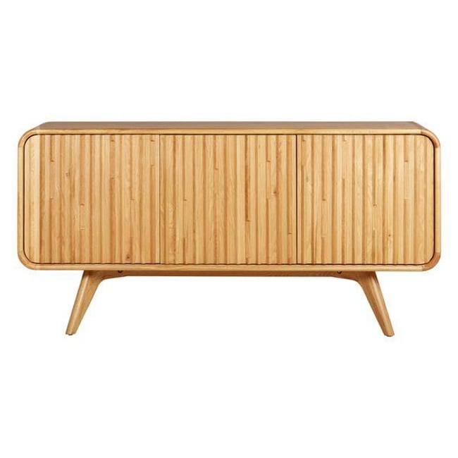Meuble bas 3 portes chêne Couleur naturel <span itemprop=