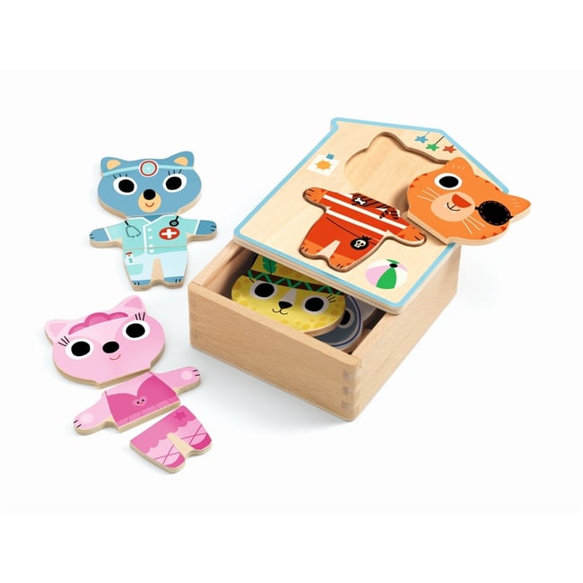 Puzzles bois - Dressup-mix multicolore <span itemprop=