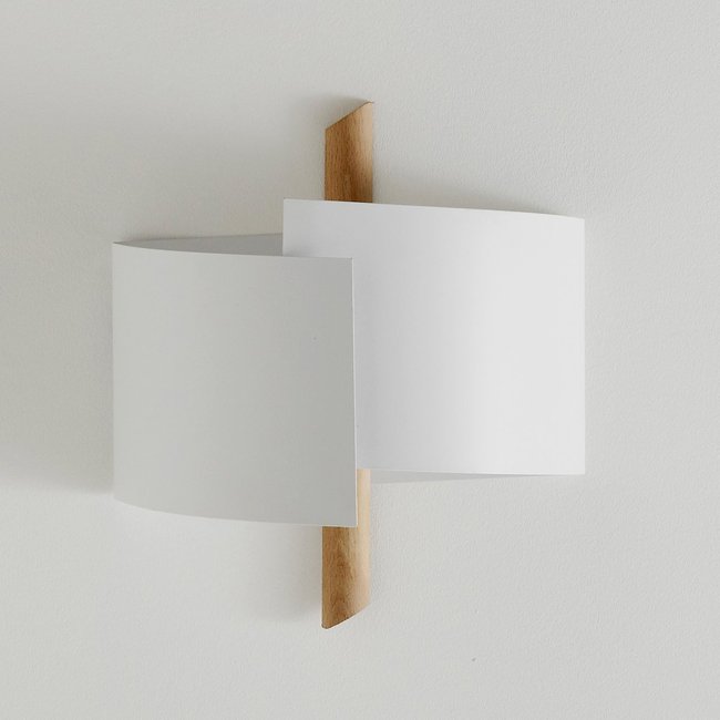 Stolico Beech & Metal Wall Light, white, SO'HOME