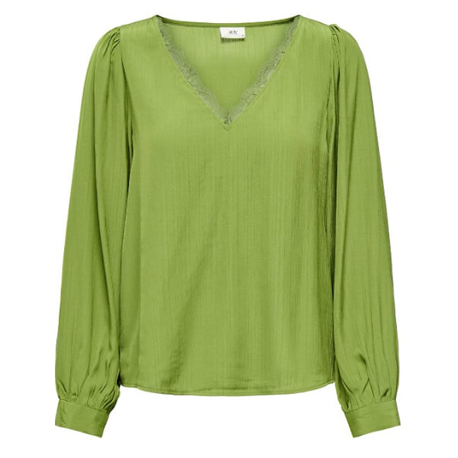 Blusa maniche lunghe, scollo a V verde JDY