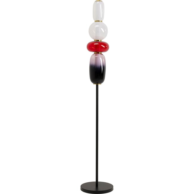Lampadaire en verre et acier, SUGAR Couleur noir et blanc <span itemprop=