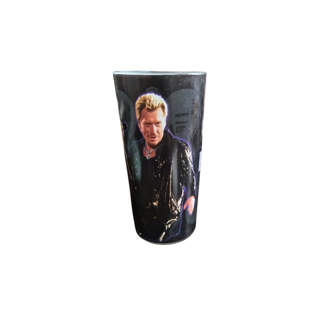 Verre décoratif imprimé – Collection Johnny Hallyday noir <span itemprop=