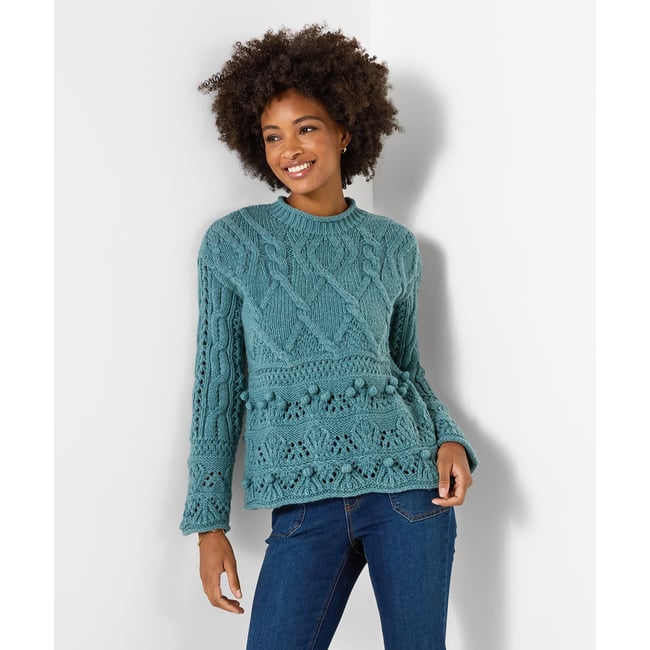 Pull en Maille Fantaisie Lizzy bleu <span itemprop=