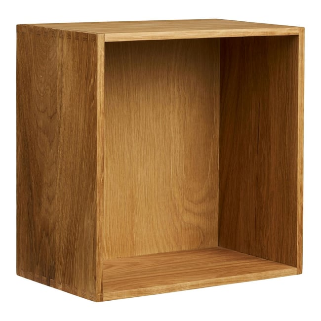 Etagère cube murale en bois de chêne 30 cm VARDE Couleur bois naturel <span itemprop=