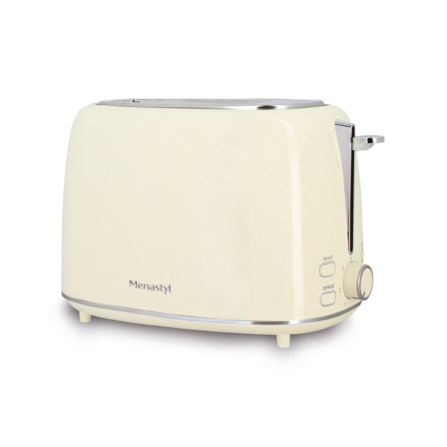 Grille pain 2 tranches en acier inoxydable, RETRO beige-inox <span itemprop=