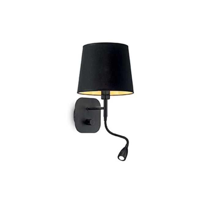 Applique Murale Noir Et or cuivré Avec Liseuse Splendid Couleur noir <span itemprop=