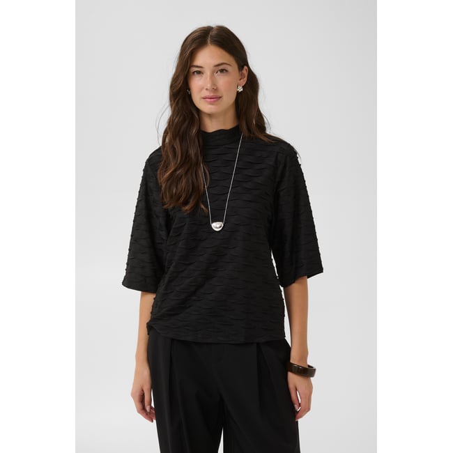 T-shirt noir black lurex <span itemprop=