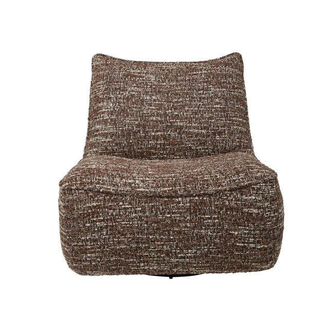 Fauteuil pivotant en tissu L85 cm - LUKE Couleur marron <span itemprop=