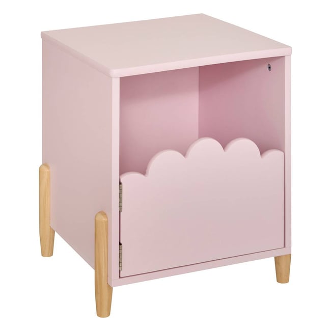 Table de chevet enfant 1 porte DOUCEUR Couleur rose <span itemprop=