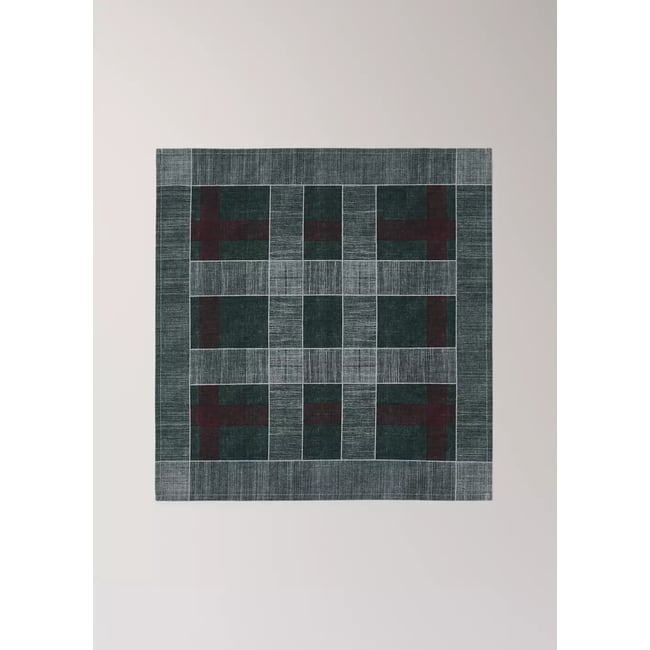 Serviette de table coton carreaux vert <span itemprop=