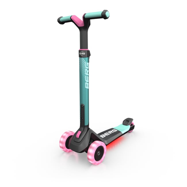 Trottinette pour Enfants, 2+ Ans, Pliable, LED-Deck, Nexo Menthe - BERG TOYS