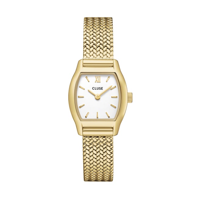 Montre Analogique  TONNETTE MINI doré blanc doré <span itemprop=