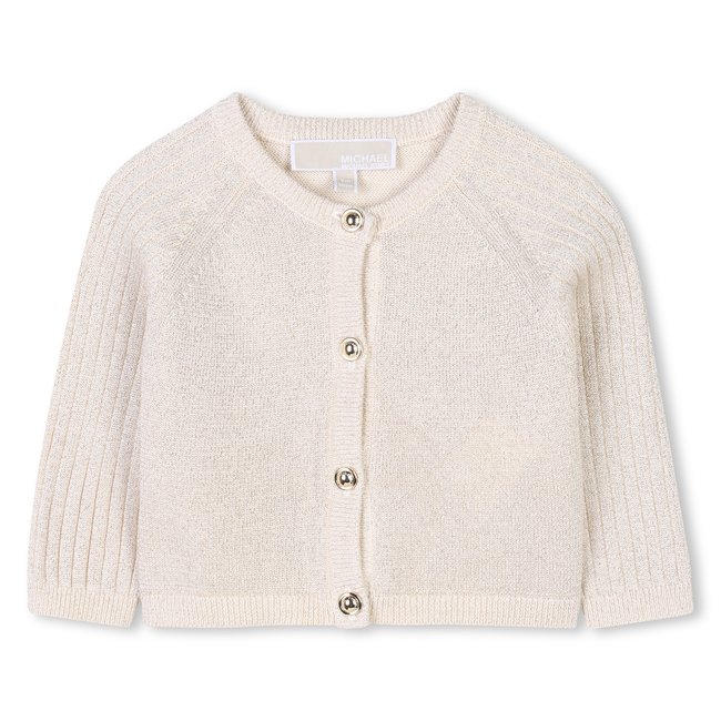 Cardigan de cérémonie boutonné dore clair <span itemprop=