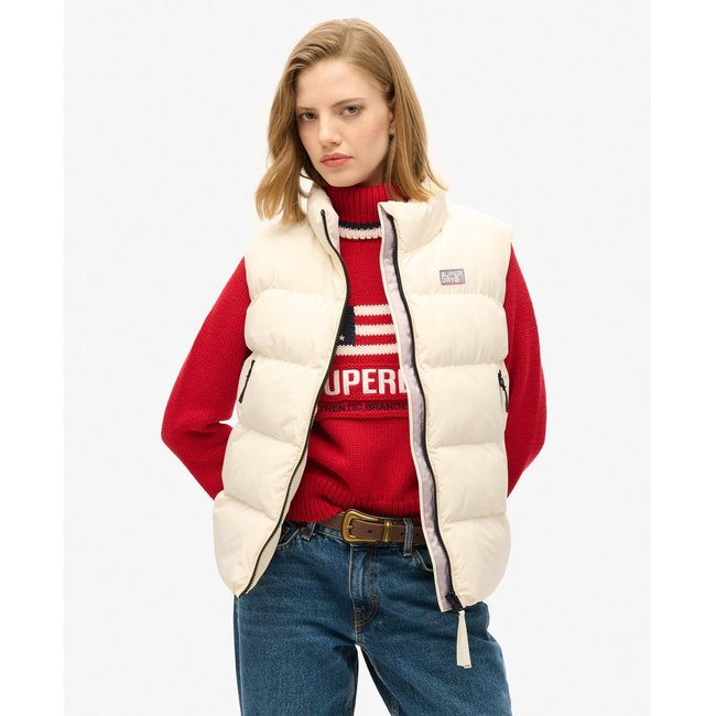 Doudoune sans manches Sports blanc cassé <span itemprop=