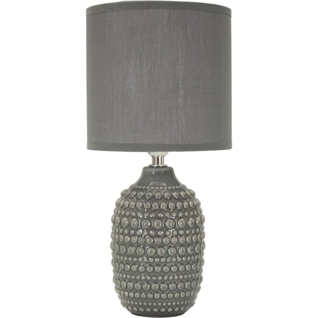 Lampe de chevet céramique abat-jour tissu MODERN Couleur gris <span itemprop=