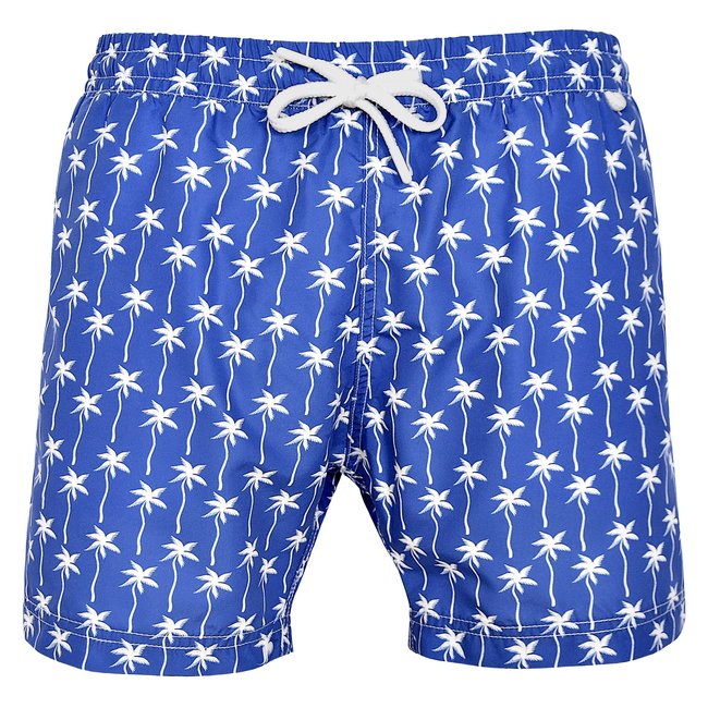 Short de bain Montauk 2678 white palms bleu <span itemprop=