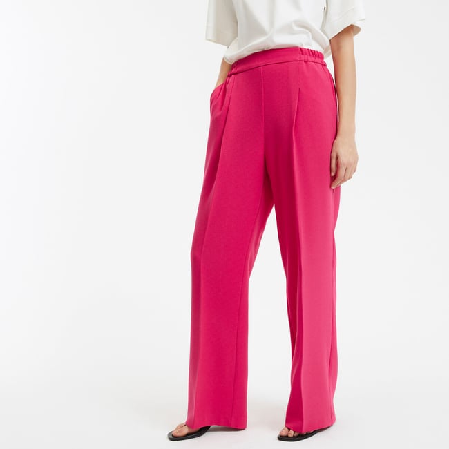 Crêpe Wide Leg Trousers, Length 31