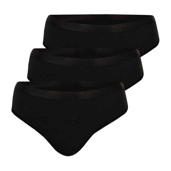 Culottes menstruelles, lot de 3 noir <span itemprop=