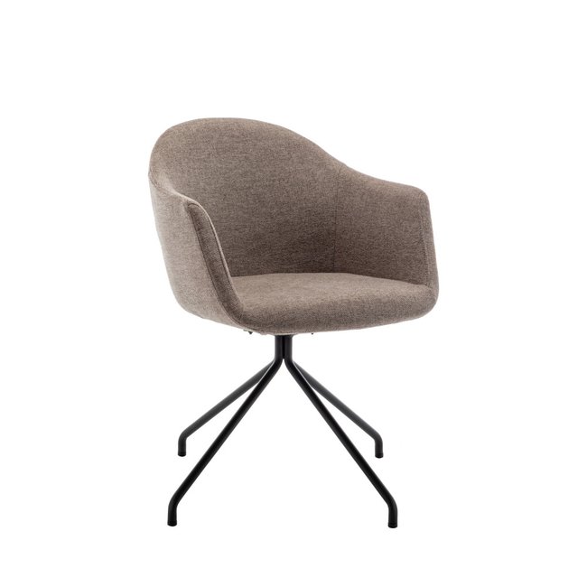 Chaise de bureau en tissu et métal- KOOIJ Couleur taupe <span itemprop=