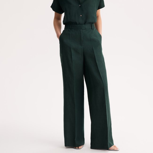 Pantalon large en lin  - ANNE WEYBURN