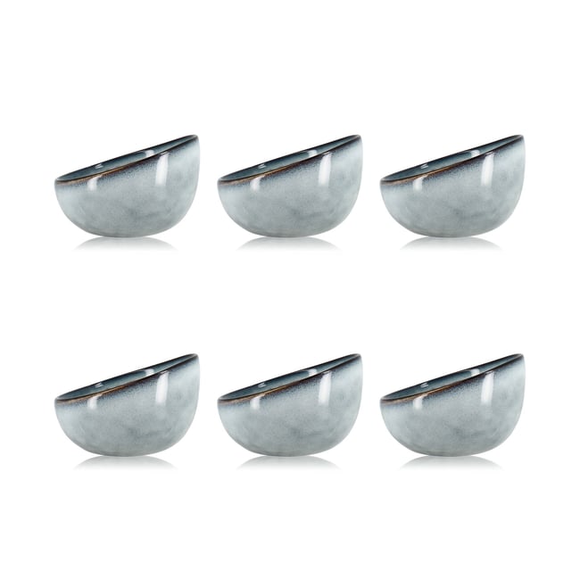 Lot de 6 coupelles en grès 12cm, ARONAL Couleur bleu <span itemprop=