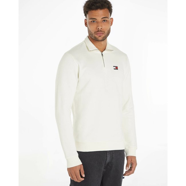 Sudadera con media cremallera crudo <span itemprop=