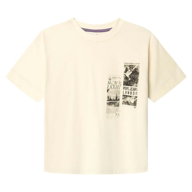T-Shirt À Coupe Décontractée Avec Imprimé Photographique blanche toile <span itemprop=