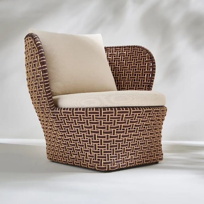 Fauteuil tournant de jardin TALI rouge <span itemprop=
