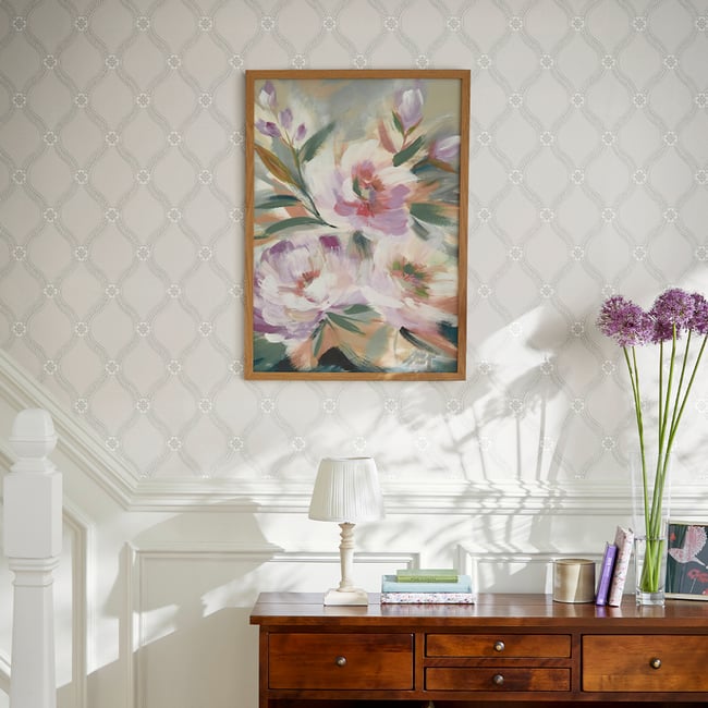 Papier peint à peindre Teillis fleuris Couleur blanc <span itemprop=