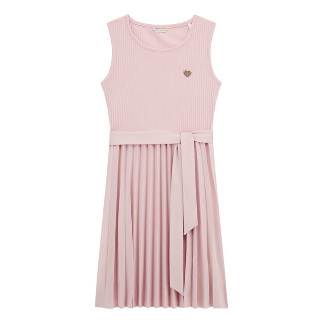 Robe Midi Plissée rose poudré <span itemprop=