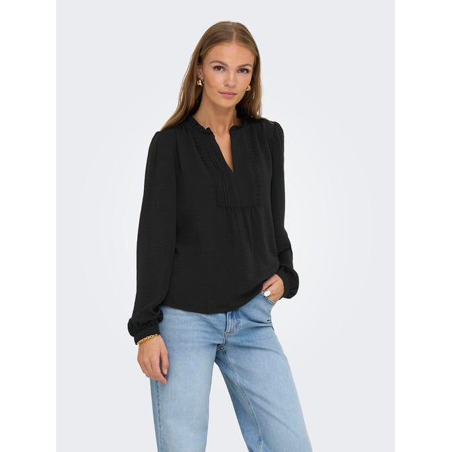 Chemisier, manches longues  noir <span itemprop=