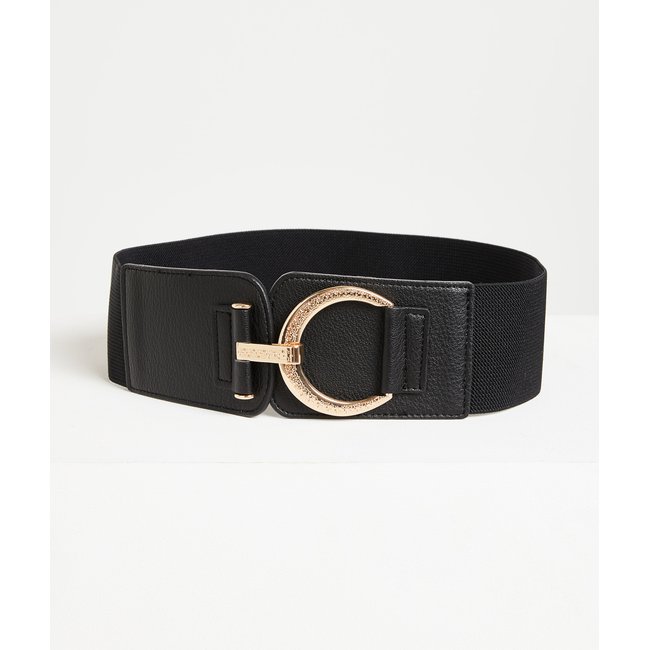 Ceinture large élastique noir <span itemprop=