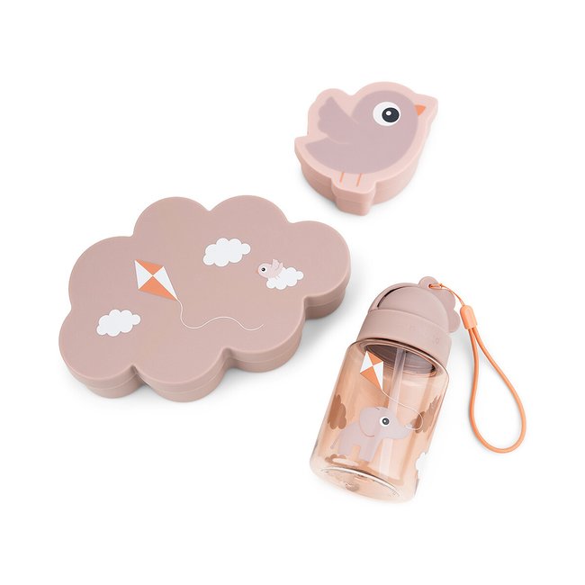 Set gourdes et boite à gouter rose <span itemprop=