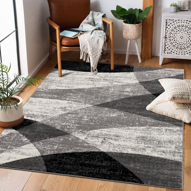 Tapis salon et chambre tissé motif géométrique FALDO - UN AMOUR DE TAPIS