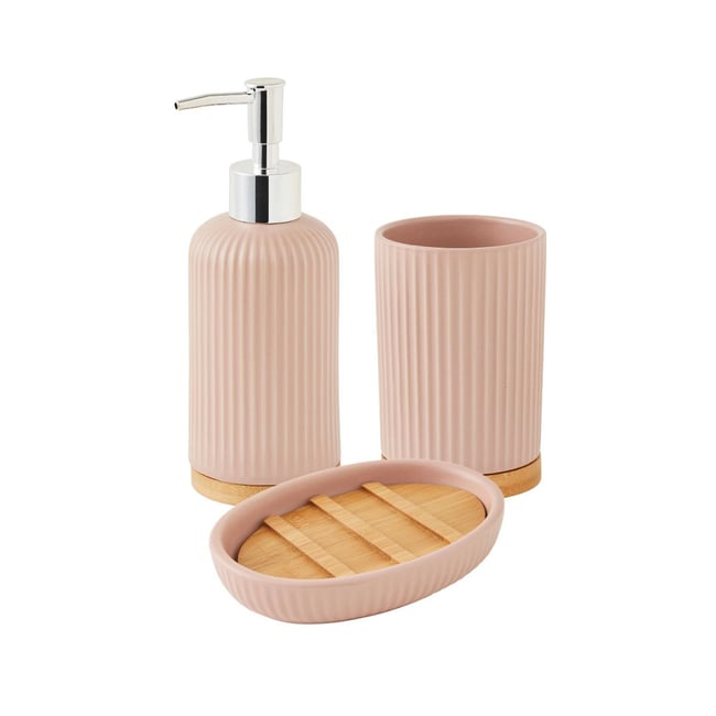Set salle de bain strié 3 pièces céramique bambou SMART - GUY LEVASSEUR