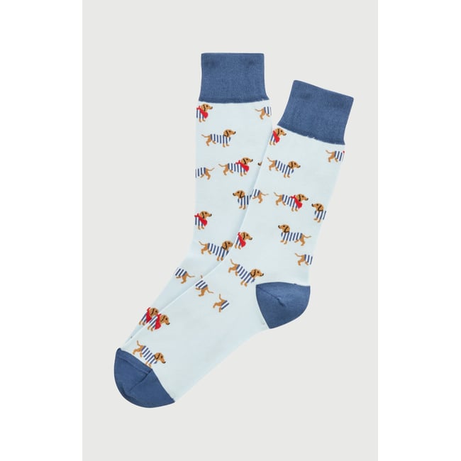 Chaussettes en coton imprimé Tobbie Bleu ice <span itemprop=