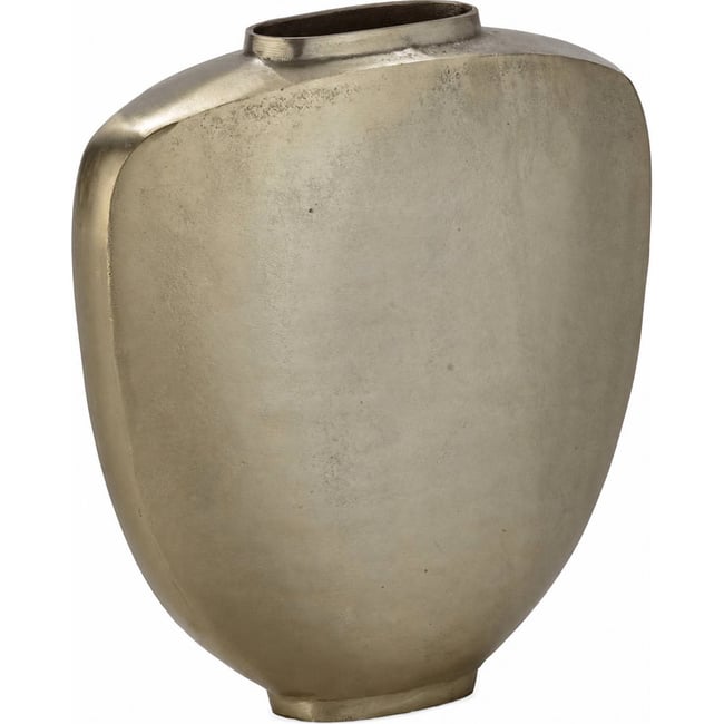 Vase sculptural finition laiton vieilli Couleur laiton vieilli <span itemprop=